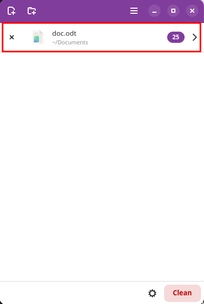 Opening file metadata viewer